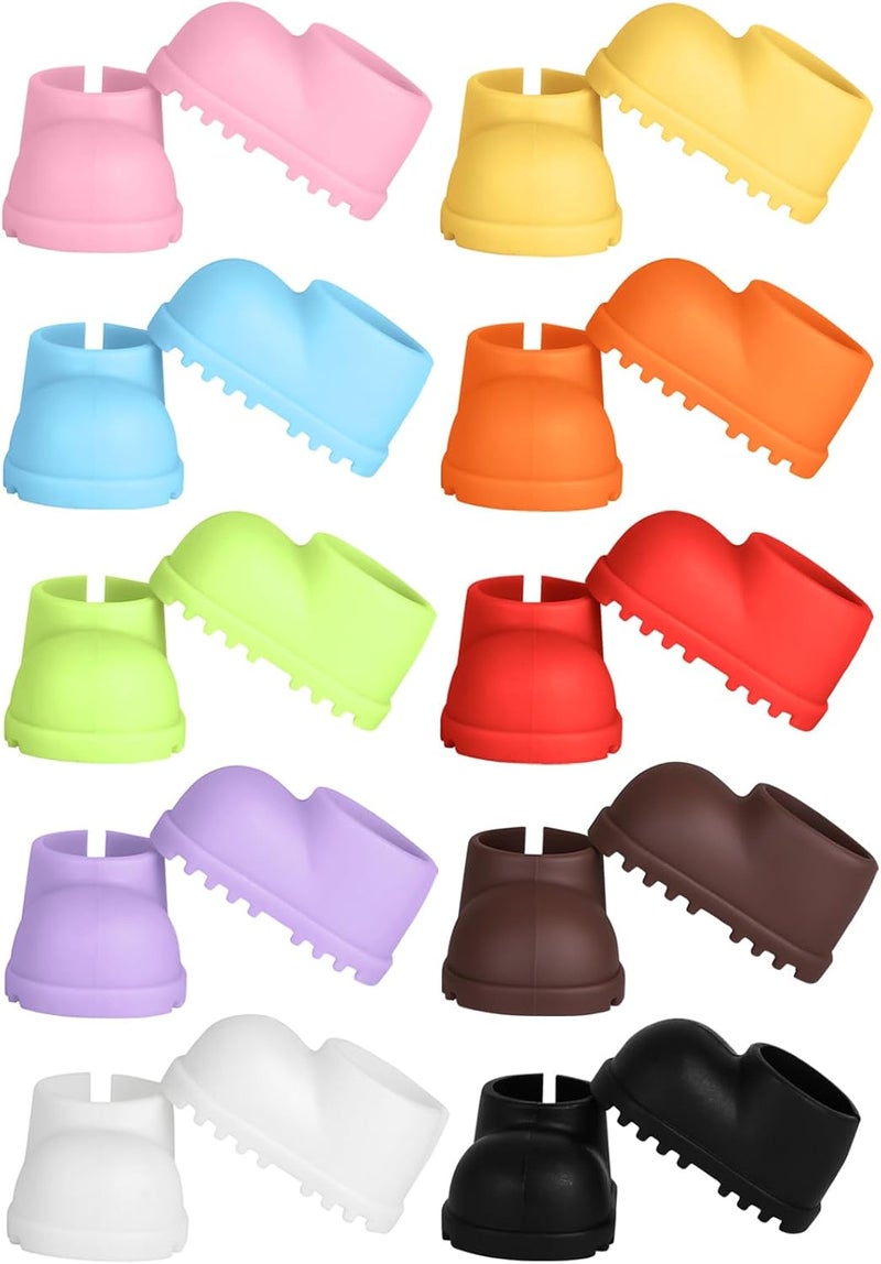 sunla Store 10 Pairs Doll Shoes for 17cm Dolls, Cute Mini Shoes Accessories for 17cm Dolls Sitting Standing Series, Silicone Doll Rain Shoes Boots - Image 1